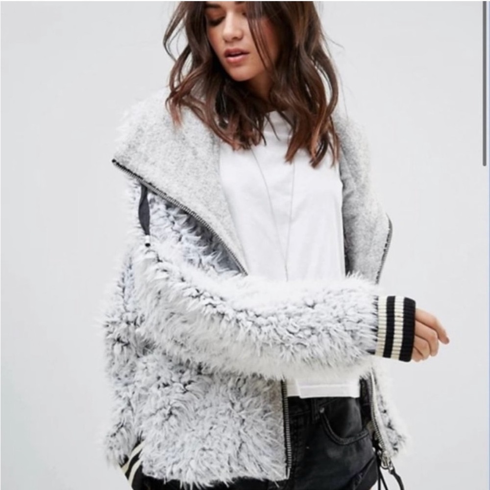 Free People oversized furry bomber